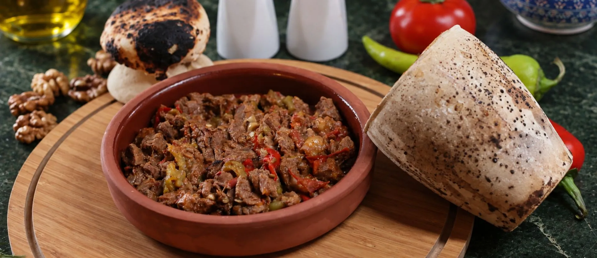 Testi kebab served in a clay pot at Elite Garden Restaurant in Göreme